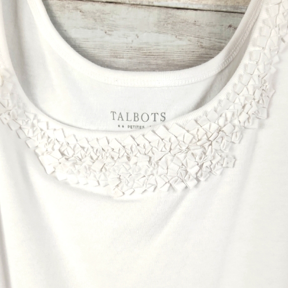 Talbots, White Sleeveless Tank Top, Classic, Sz Lp - Picture 4 of 6